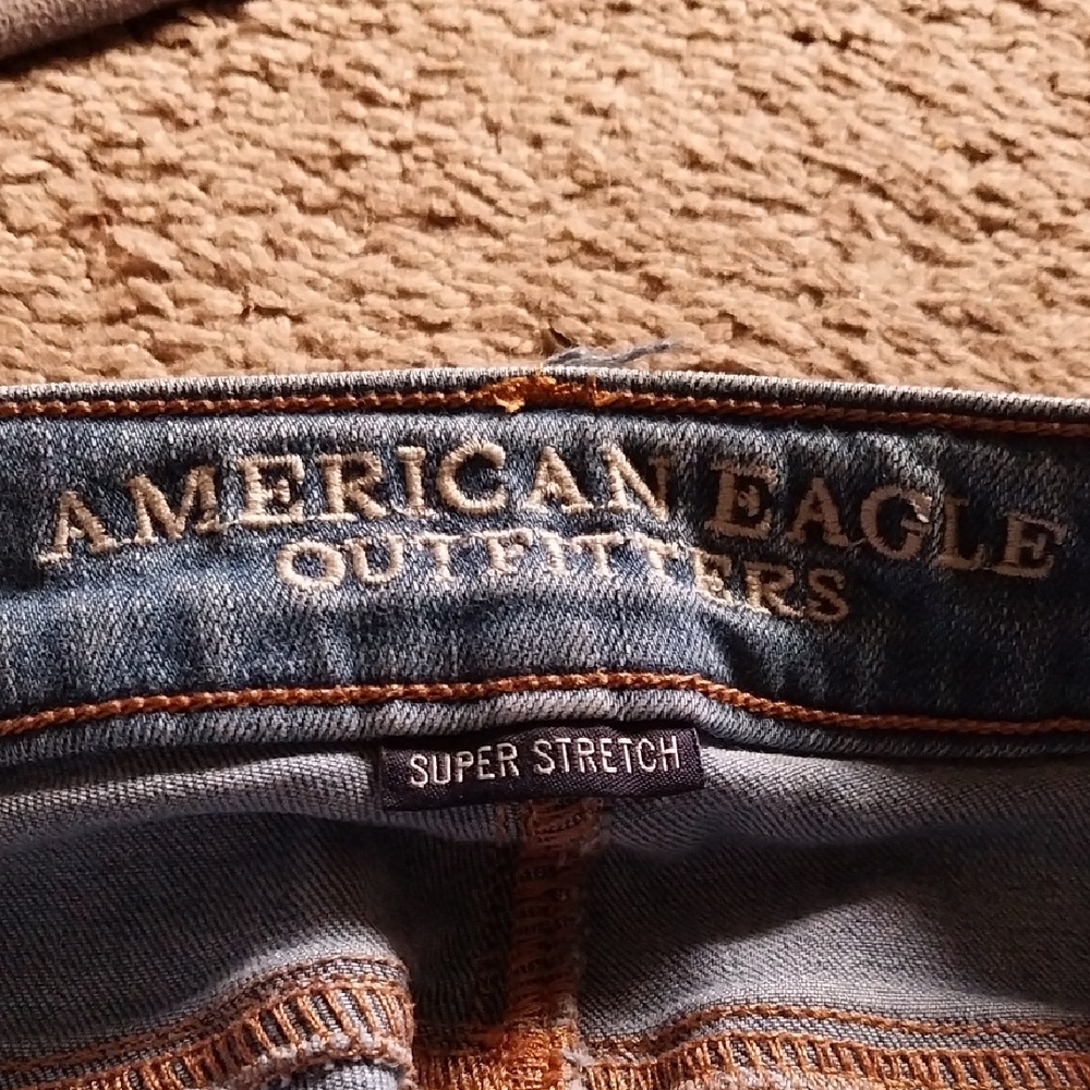 American Eagle Outfitters Blue Skinny Jeans with Dark Wash
